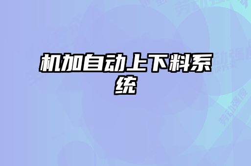 機加自動上下料系統