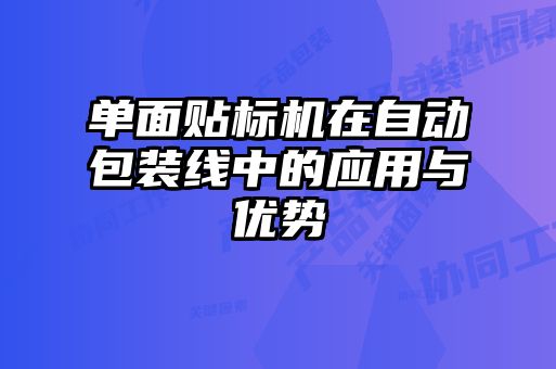 單面貼標機在自動包裝線中的應用與優勢