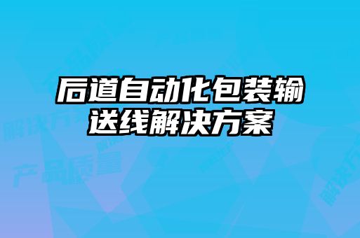 后道自動(dòng)化包裝輸送線解決方案