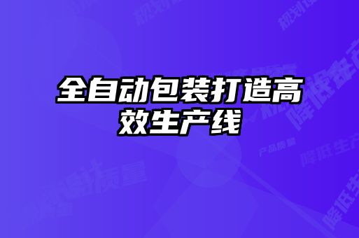 全自動(dòng)包裝打造高效生產(chǎn)線