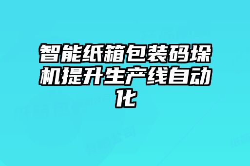 智能紙箱包裝碼垛機(jī)提升生產(chǎn)線自動化
