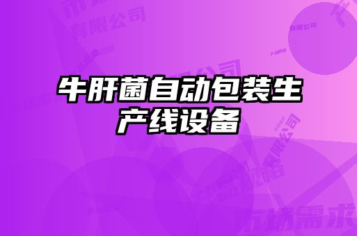 牛肝菌自動包裝生產線設備