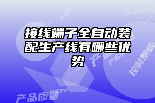 接線端子全自動(dòng)裝配生產(chǎn)線有哪些優(yōu)勢(shì)