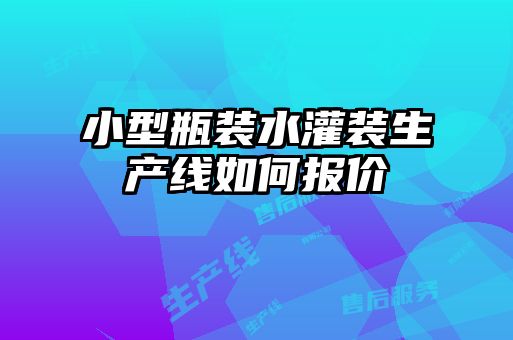 小型瓶裝水灌裝生產線如何報價