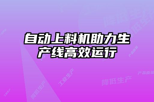 自動上料機助力生產線高效運行