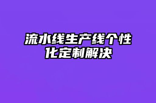 流水線生產(chǎn)線個性化定制解決
