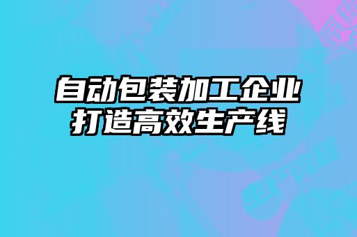 自動(dòng)包裝加工企業(yè)打造高效生產(chǎn)線