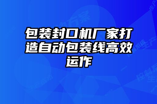 包裝封口機廠家打造自動包裝線高效運作